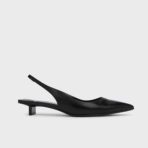 Pierre Hardy STELLA SLINGBACK, black crinkled calfskin