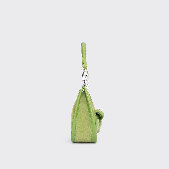 Pierre Hardy ALPHA DAY MINI BAG, green suede calfskin and grained calfskin, view 3