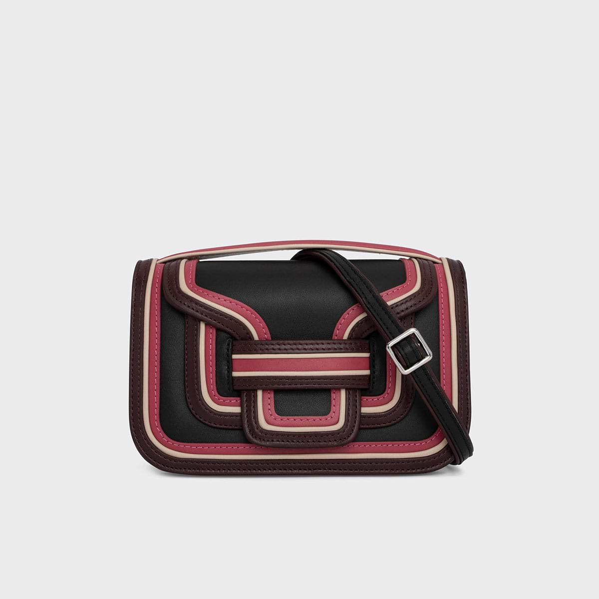 ALPHA handbag for women in black, rosewood & burgundy