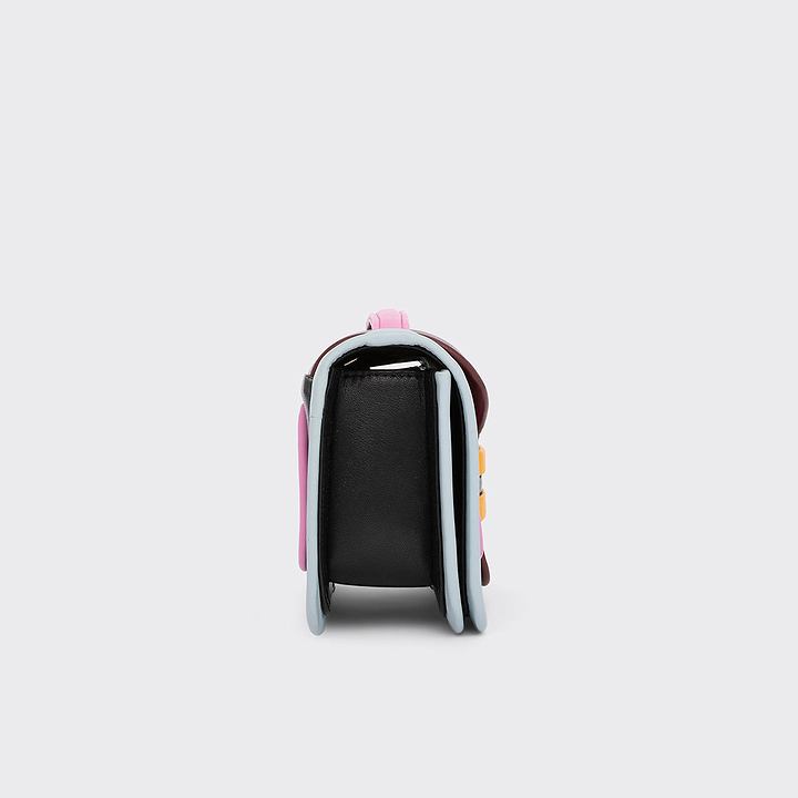 Pierre Hardy ALPHA HANDBAG, black, pink & yellow lambskin and white calfskin, view 4