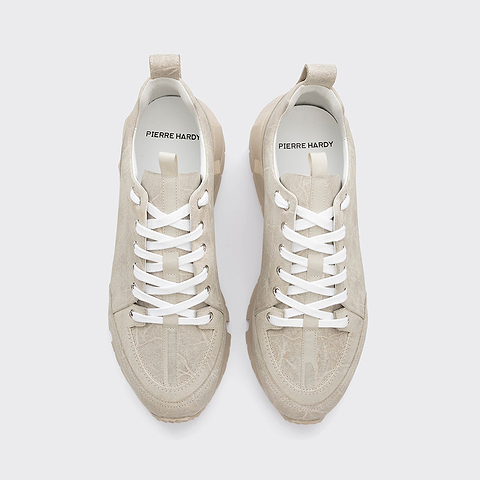 Pierre Hardy STREET LIFE SNEAKERS, greige calfskin, view 2