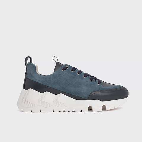 Pierre Hardy STREET LIFE SNEAKERS, denim blue suede calfskin and navy calfskin