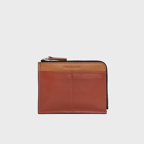 Pierre Hardy VALOIS COIN PURSE, rust & cognac calfskin