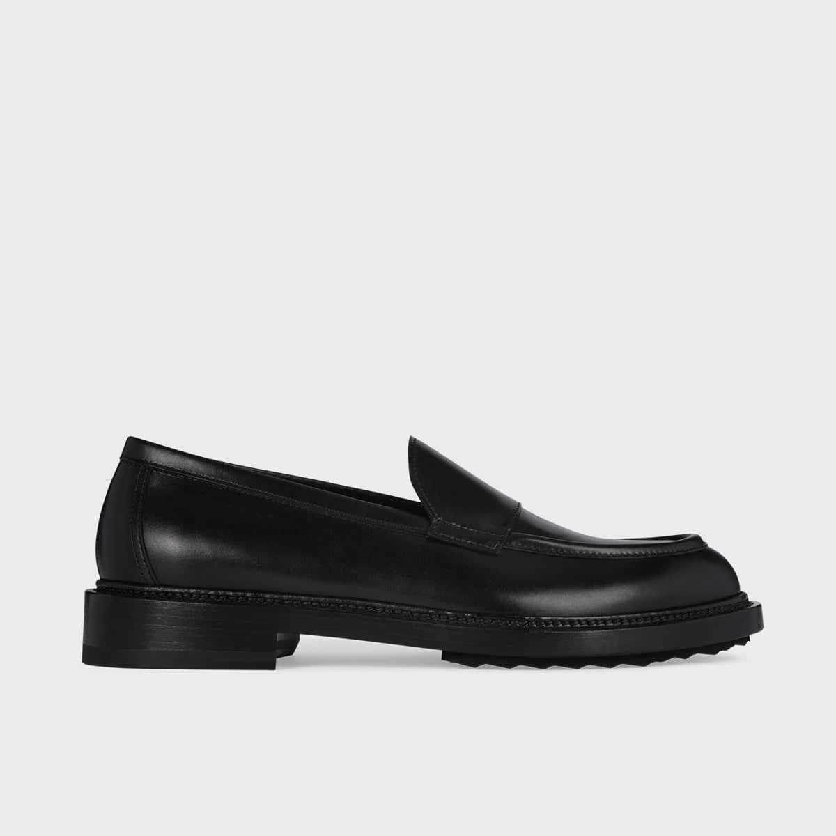 John Loafer Black Leather 3 cm Heel for Men Pierre Hardy