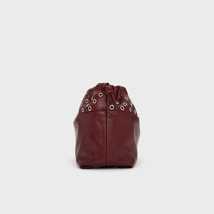 Pouch Eyelets Drawstring TWIN pouch with eyelets in smooth leather and drawstring — PIERRE HARDY