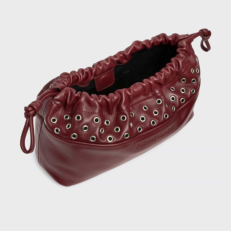 Pouch Eyelets Drawstring TWIN pouch with eyelets in smooth leather and drawstring — PIERRE HARDY