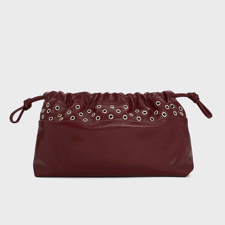 Pouch Eyelets Drawstring TWIN pouch with eyelets in smooth leather and drawstring — PIERRE HARDY