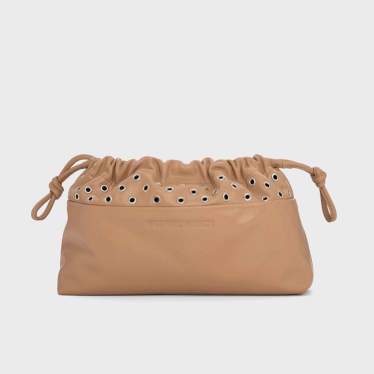 Pouch Eyelets Drawstring TWIN pouch with eyelets in smooth leather and drawstring — PIERRE HARDY