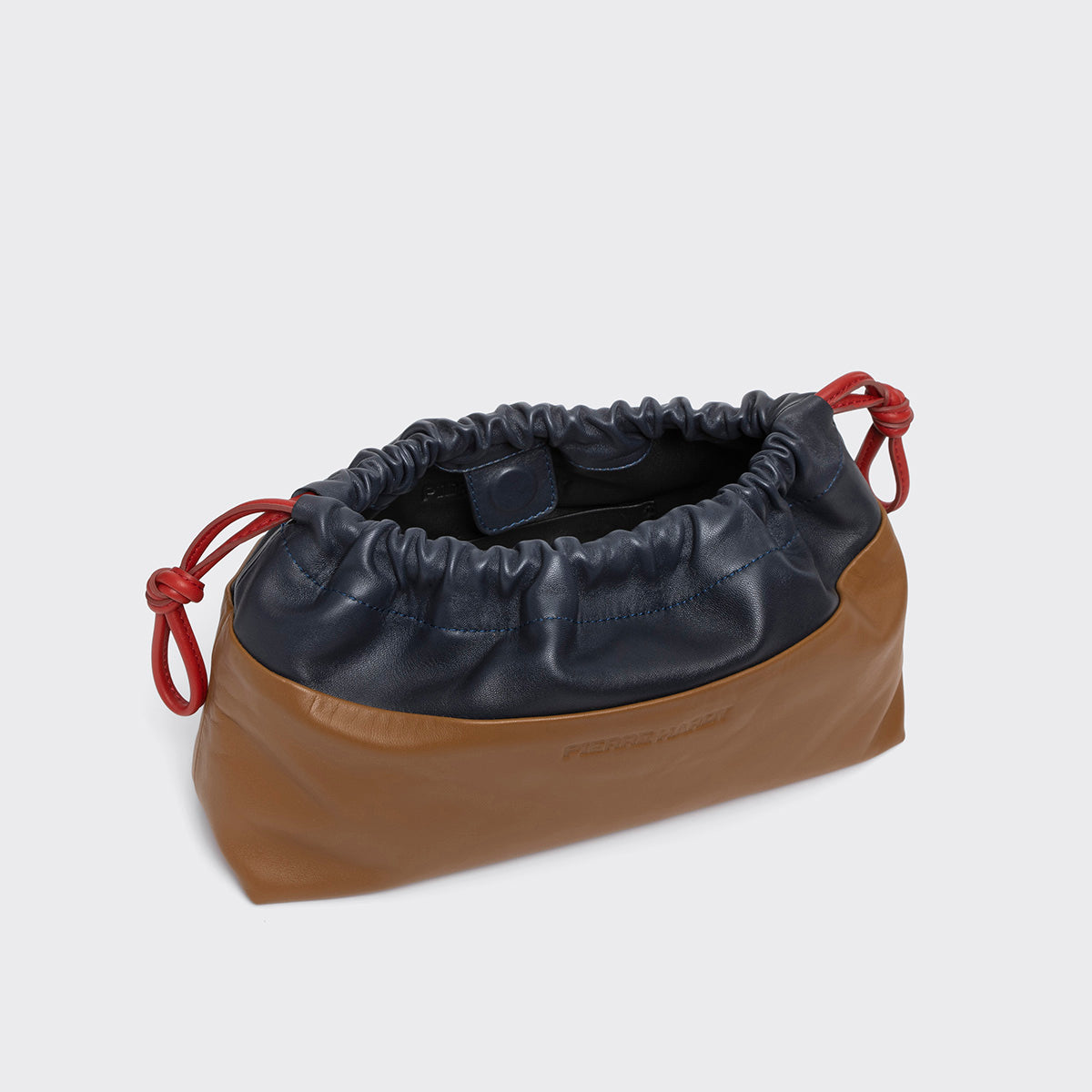 Pierre Hardy TWIN CLUTCH, camel and navy lambskin, view 2