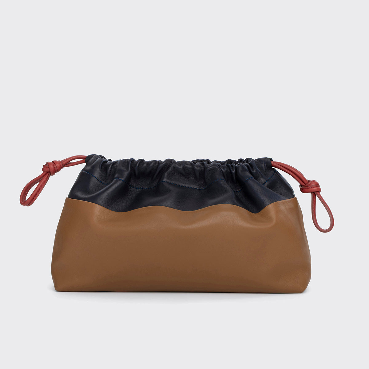 Pierre Hardy TWIN CLUTCH, camel and navy lambskin, view 4