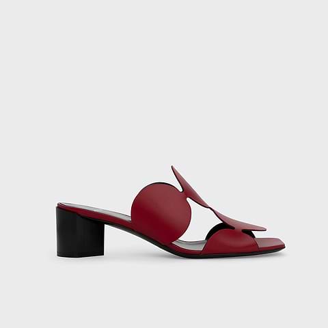 Pierre Hardy BULLES HEELED MULE, carmine red kidskin