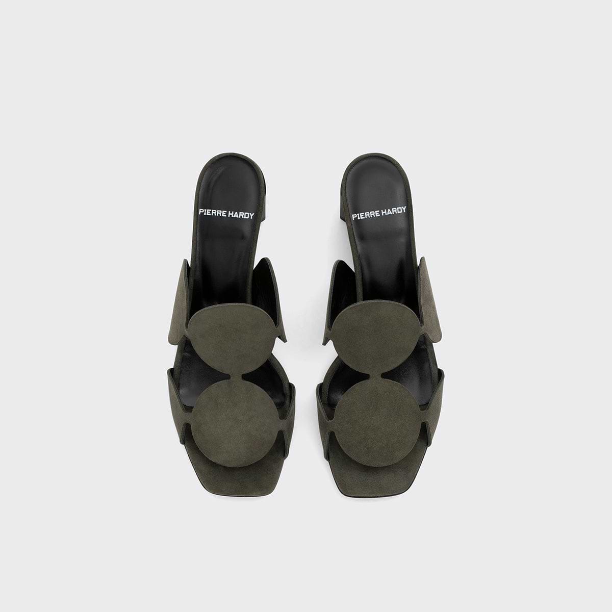 Pierre Hardy BULLES HEELED MULE, khaki suede kidskin, view 2