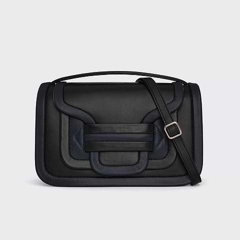 Pierre Hardy ALPHA MAXI HANDBAG, black and navy lambskin