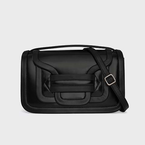 Pierre Hardy ALPHA MAXI HANDBAG, black glazed calfskin