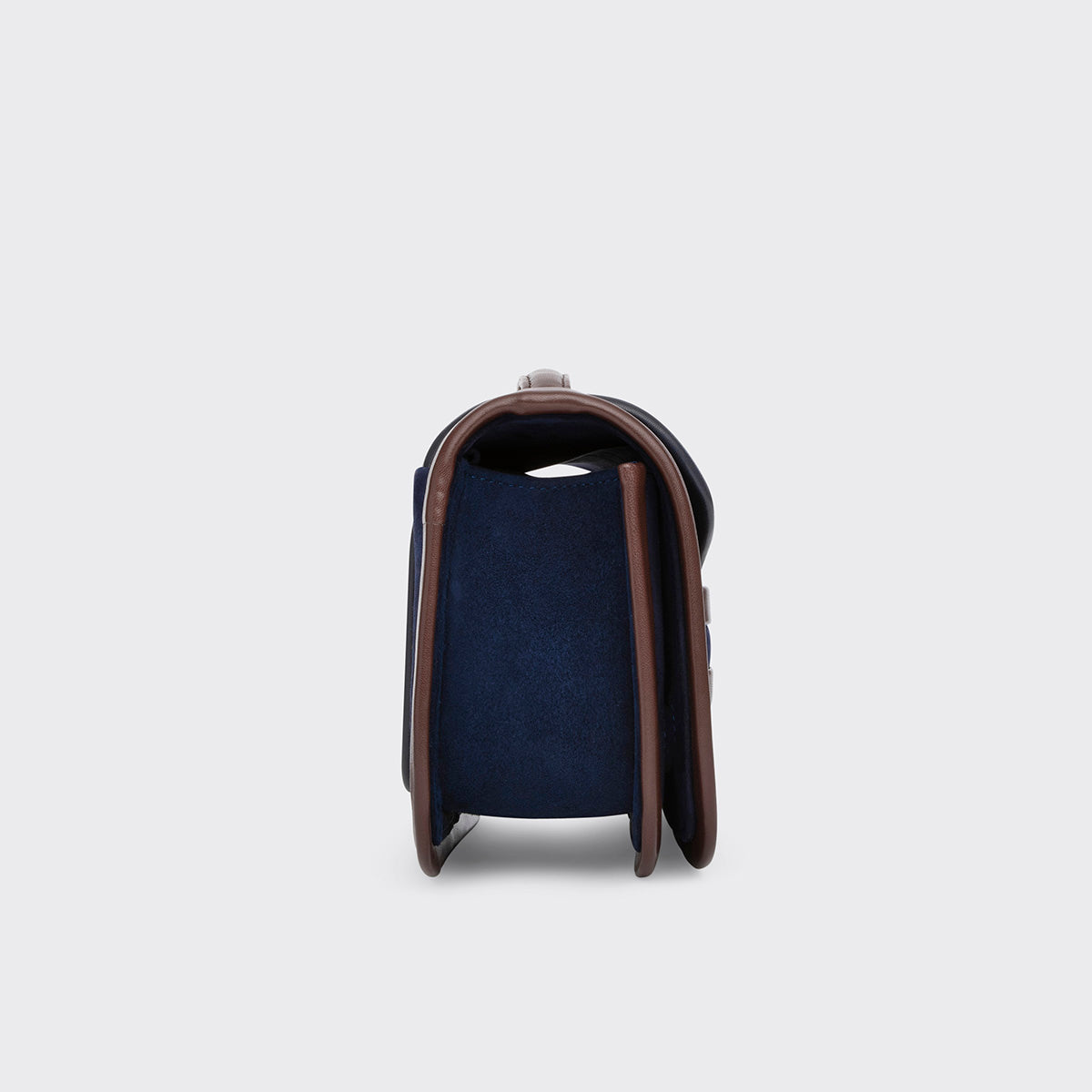 Pierre Hardy ALPHA MAXI HANDBAG, suede kidskin and navy and brown lambskin, view 3