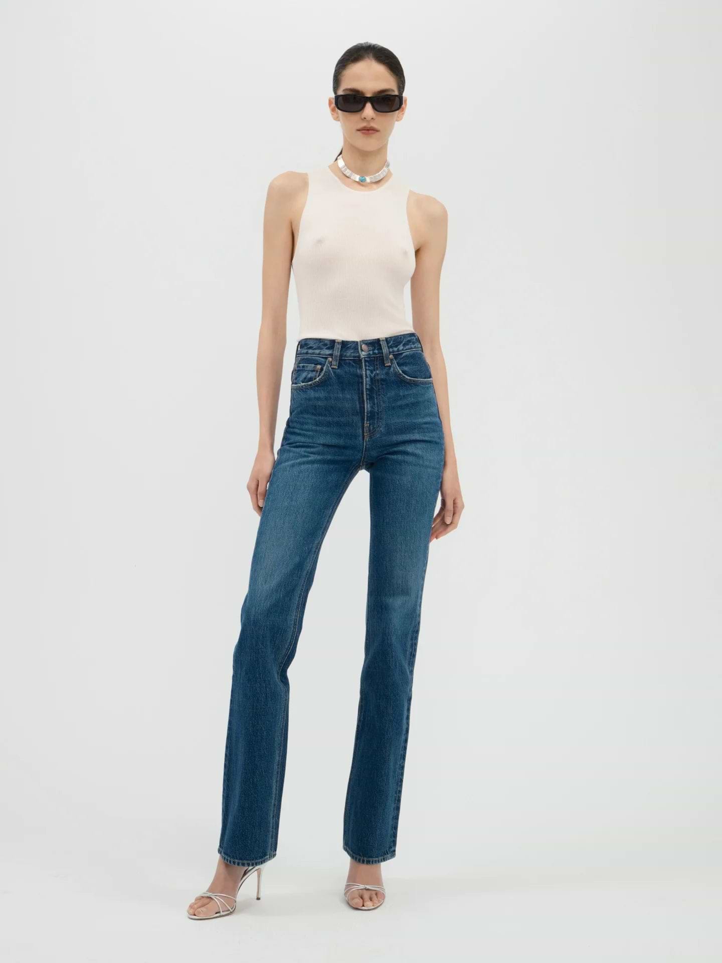 Brontë Jean in Rigid Denim - AFLALO