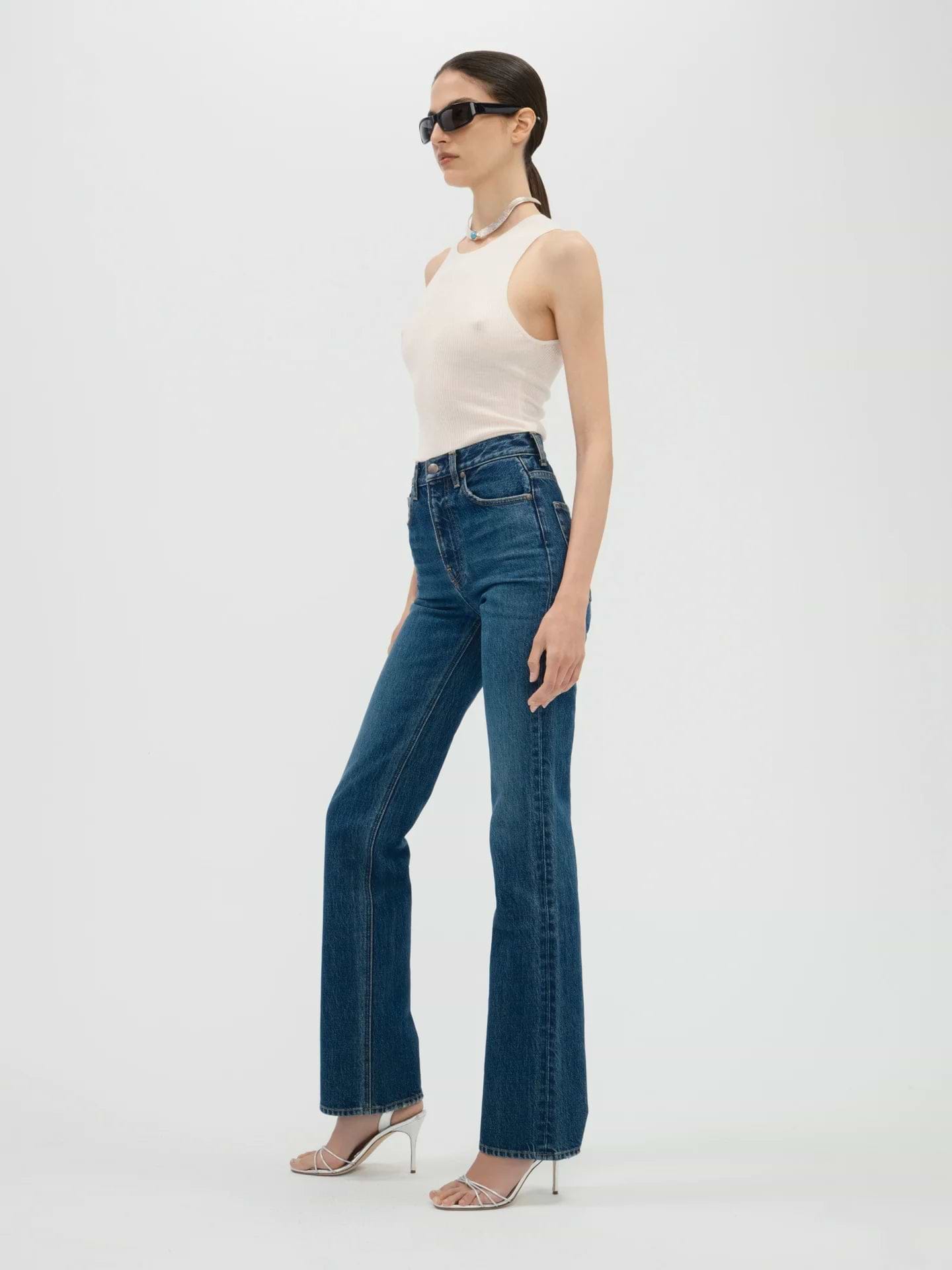 Brontë Jean in Rigid Denim - AFLALO