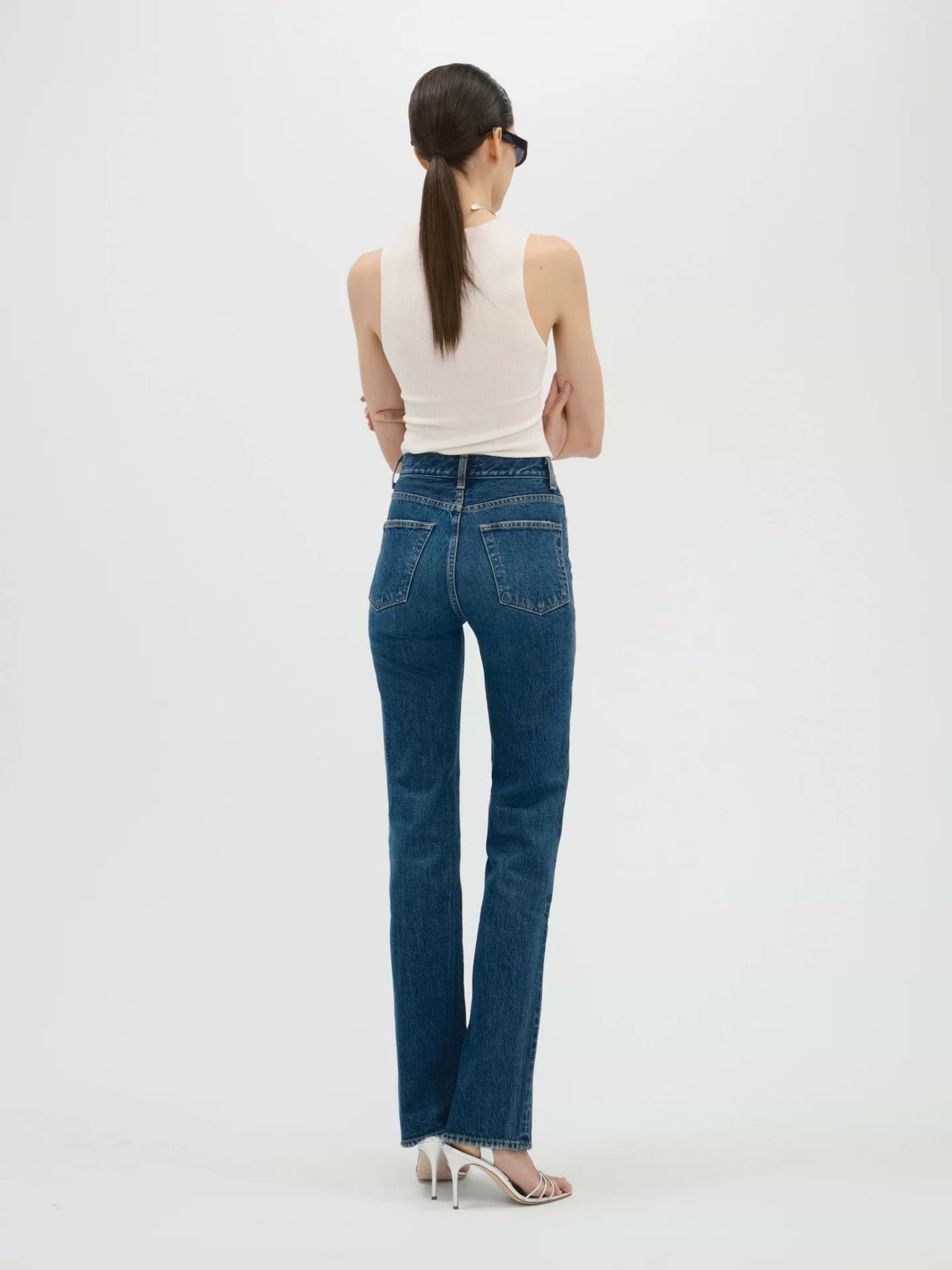 Brontë Jean in Rigid Denim - AFLALO