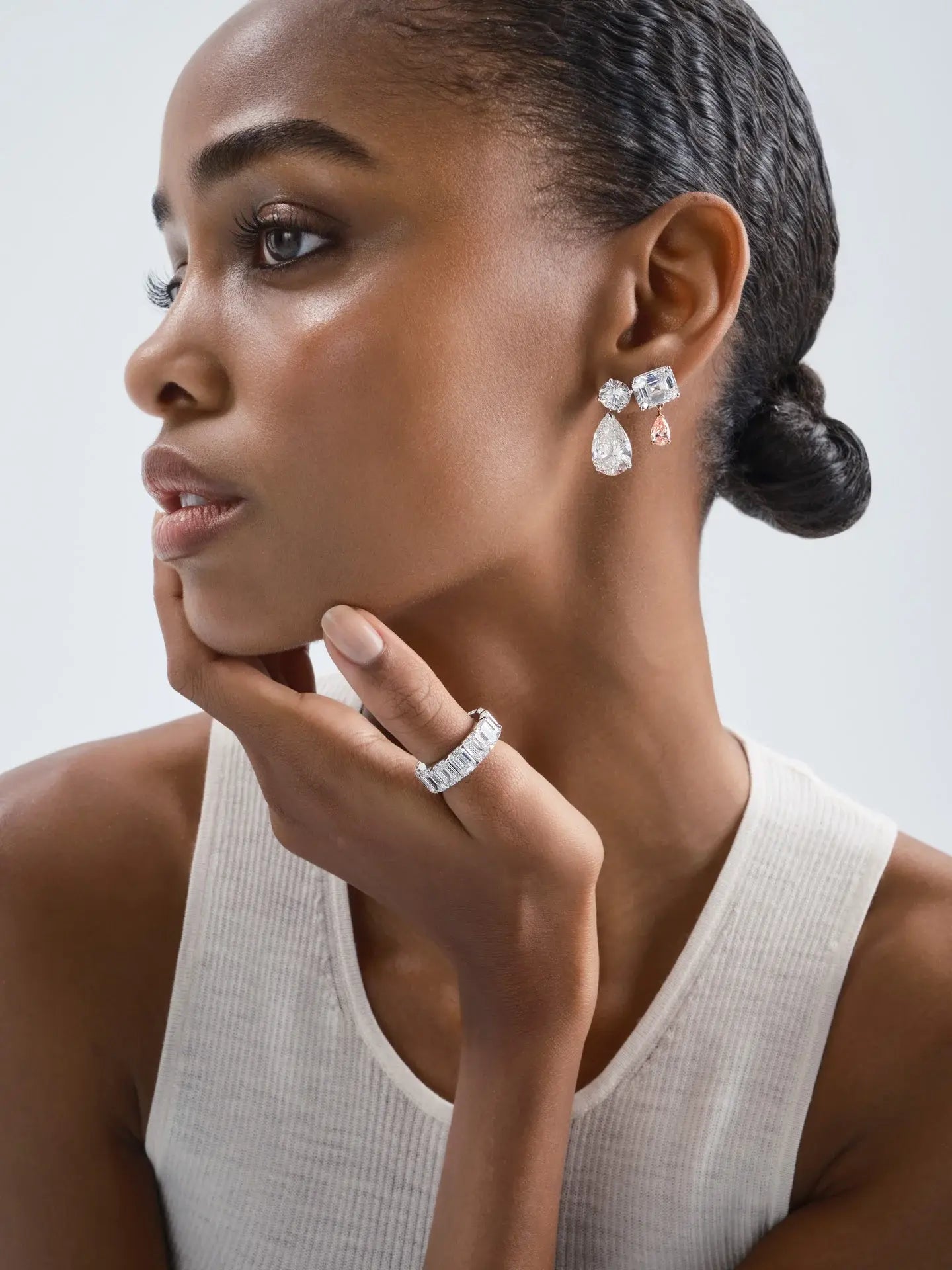 Janes Tears Earrings in White Gold - AFLALO