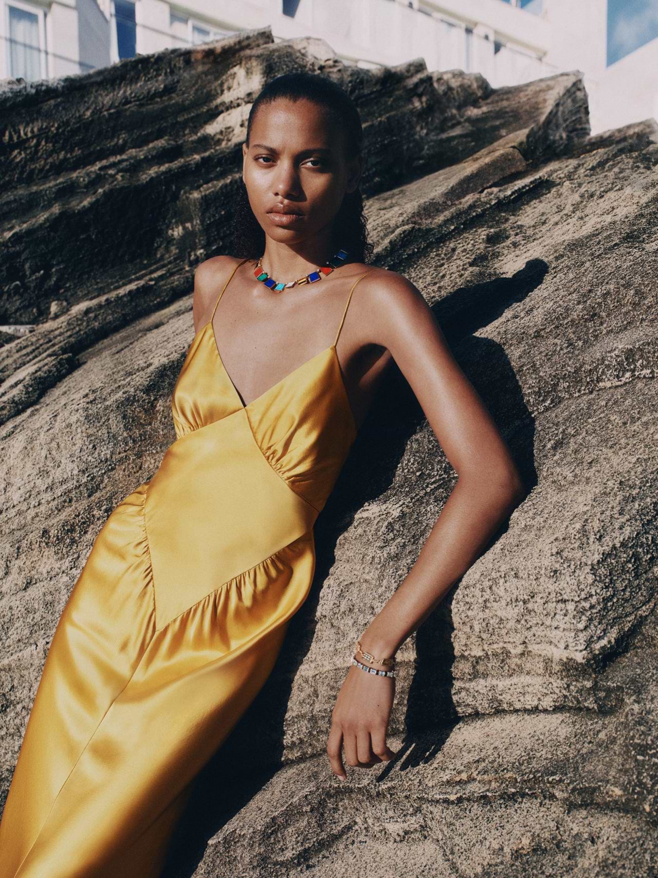 light yellow short dress Yellow Beaded Lace Short V-Neck Dress With See-Through Mesh Paneling |