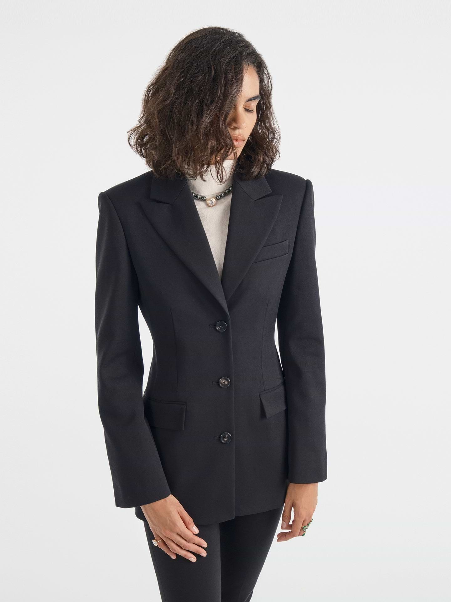 Roux Blazer in Wool Silk - AFLALO