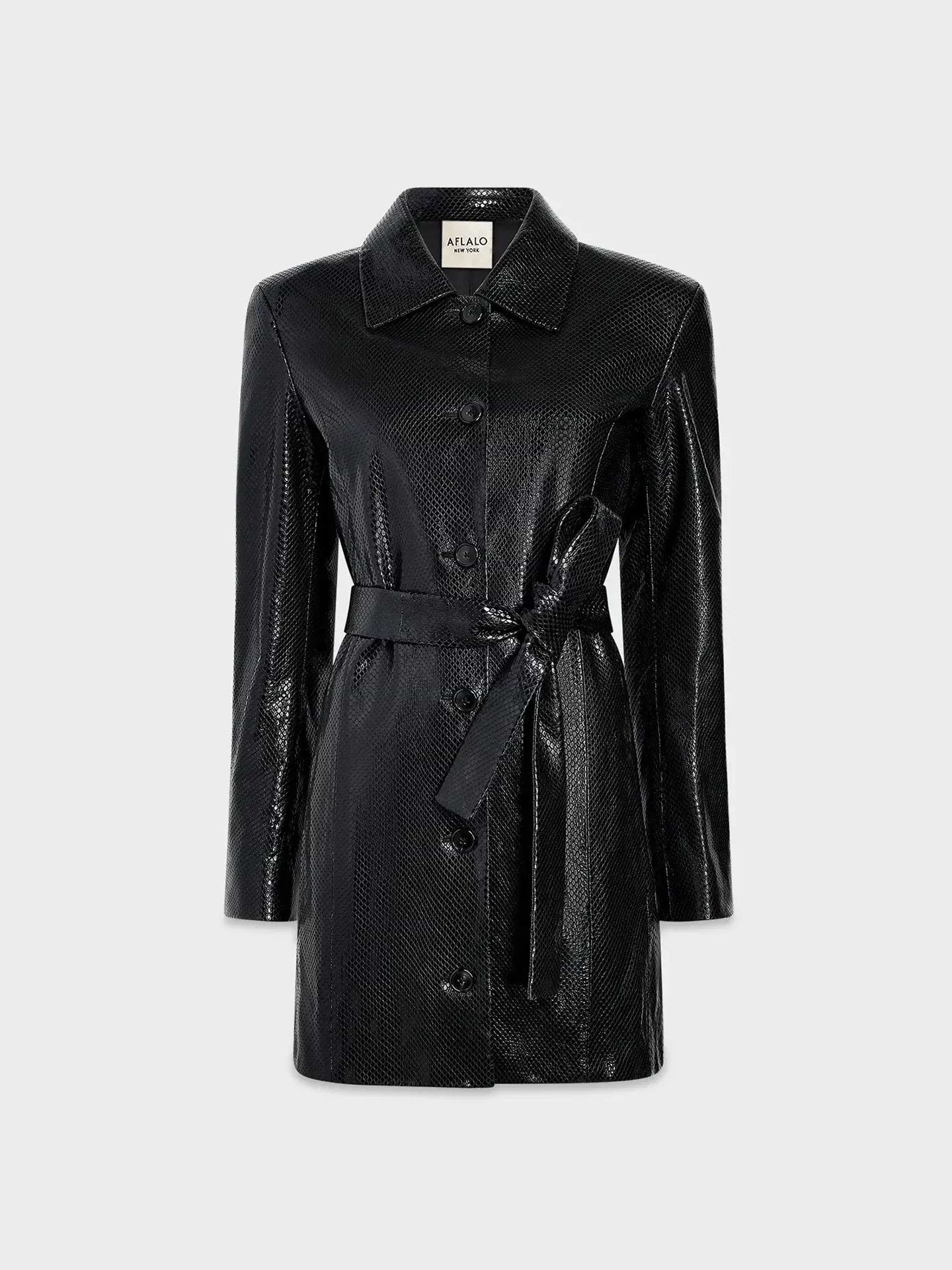 Elyra Jacket in Python Embossed Leather - AFLALO