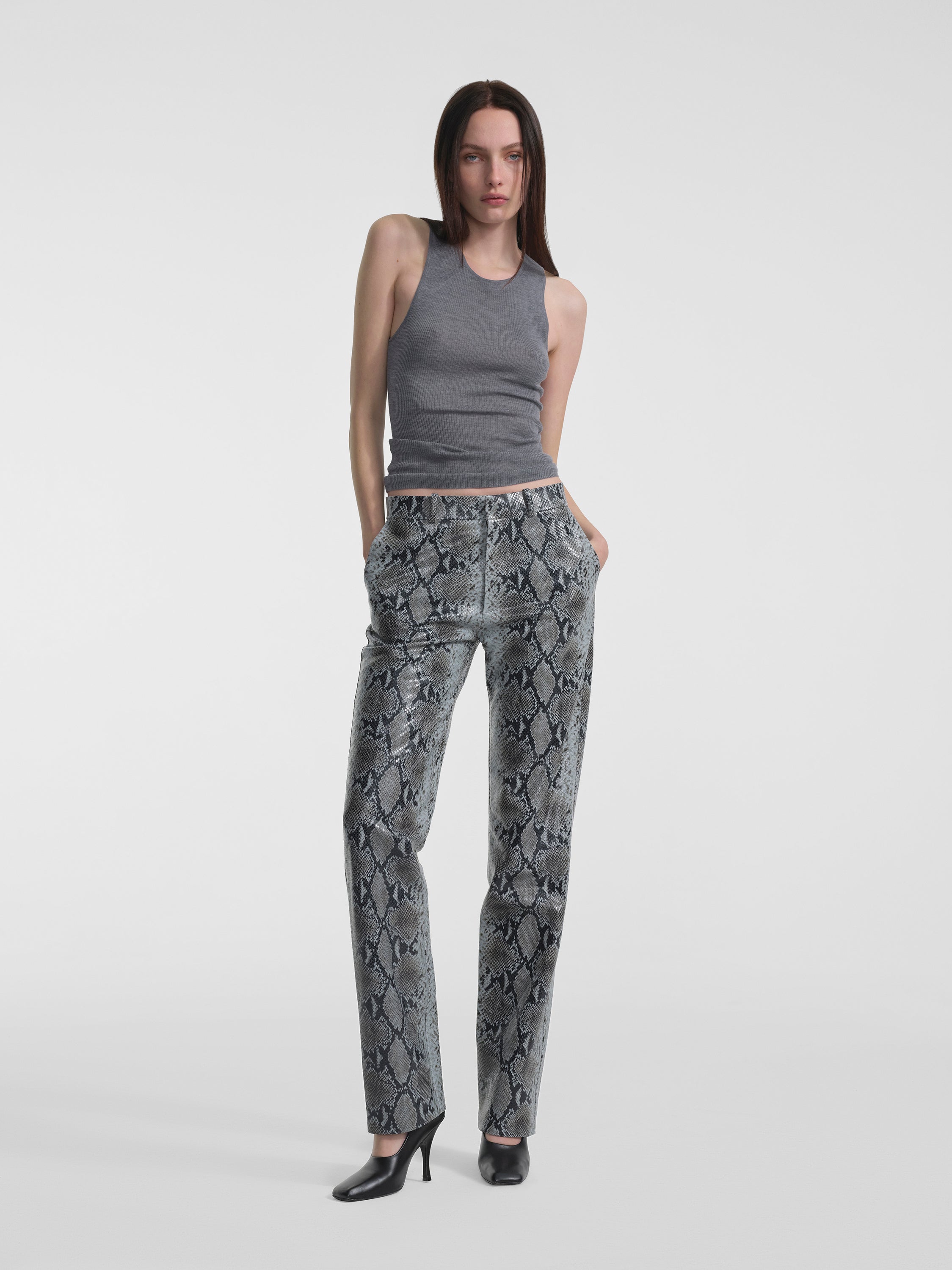 Lazare Trouser in Python Embossed Leather