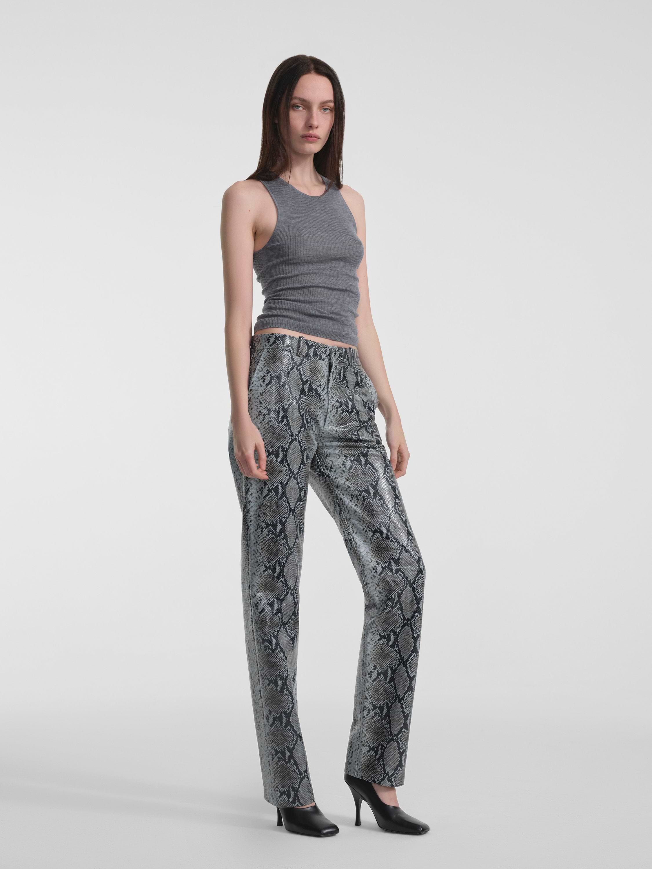 Lazare Trouser in Python Embossed Leather