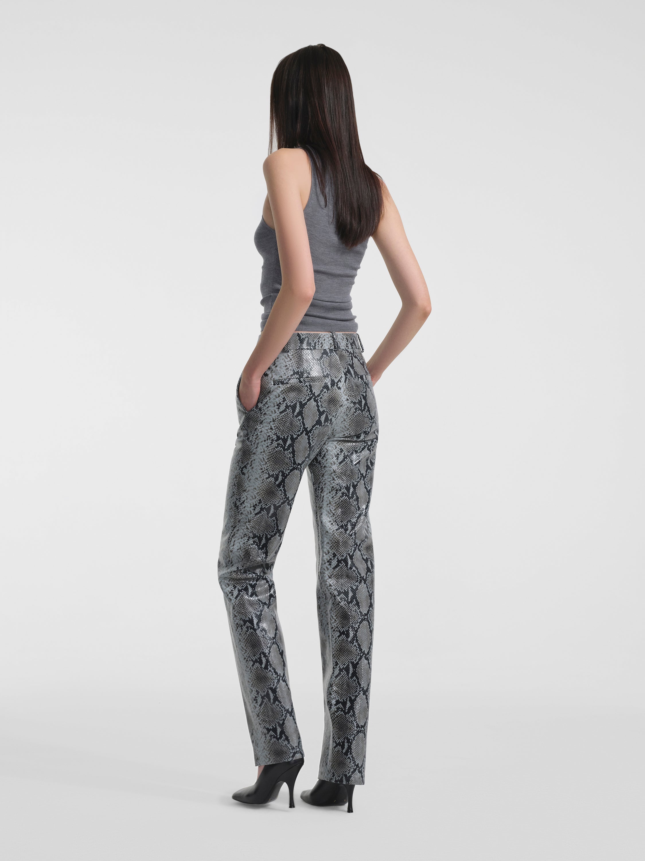 Lazare Trouser in Python Embossed Leather