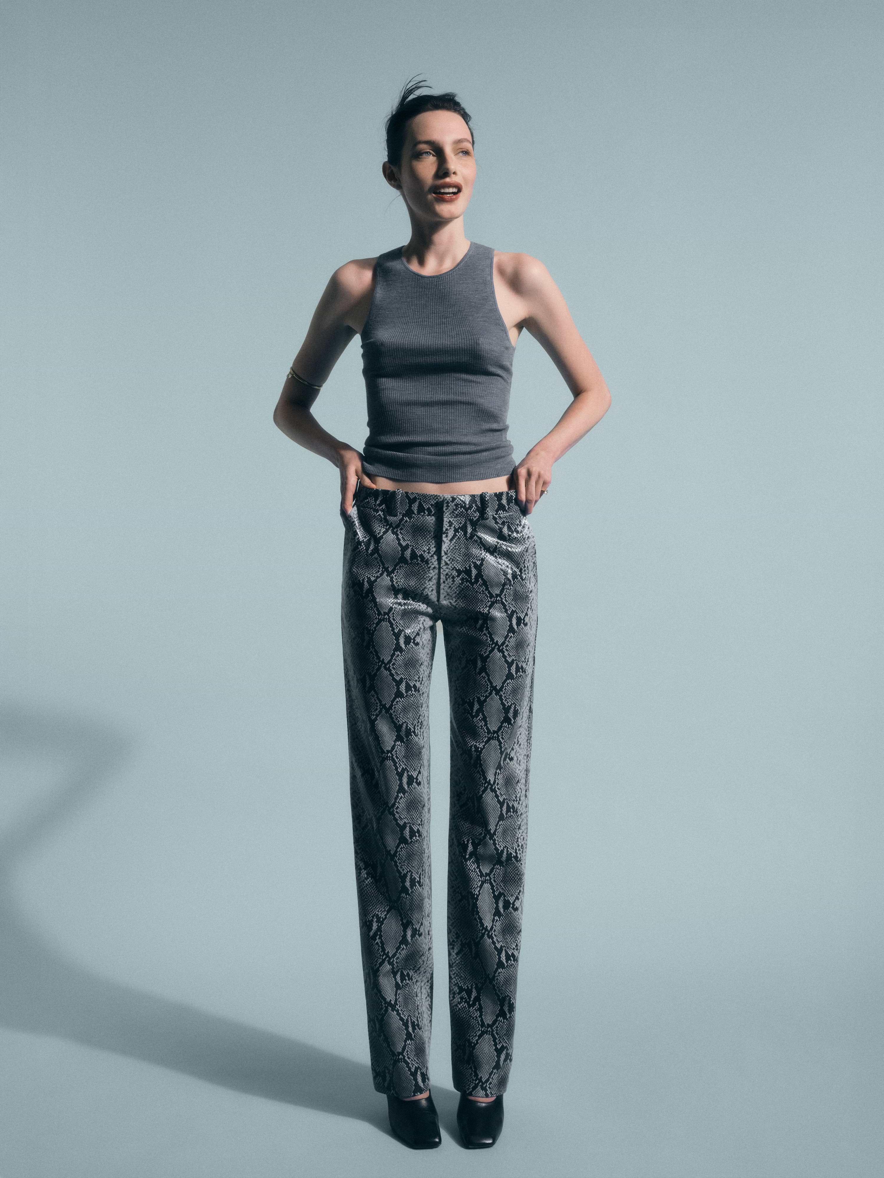 Lazare Trouser in Python Embossed Leather