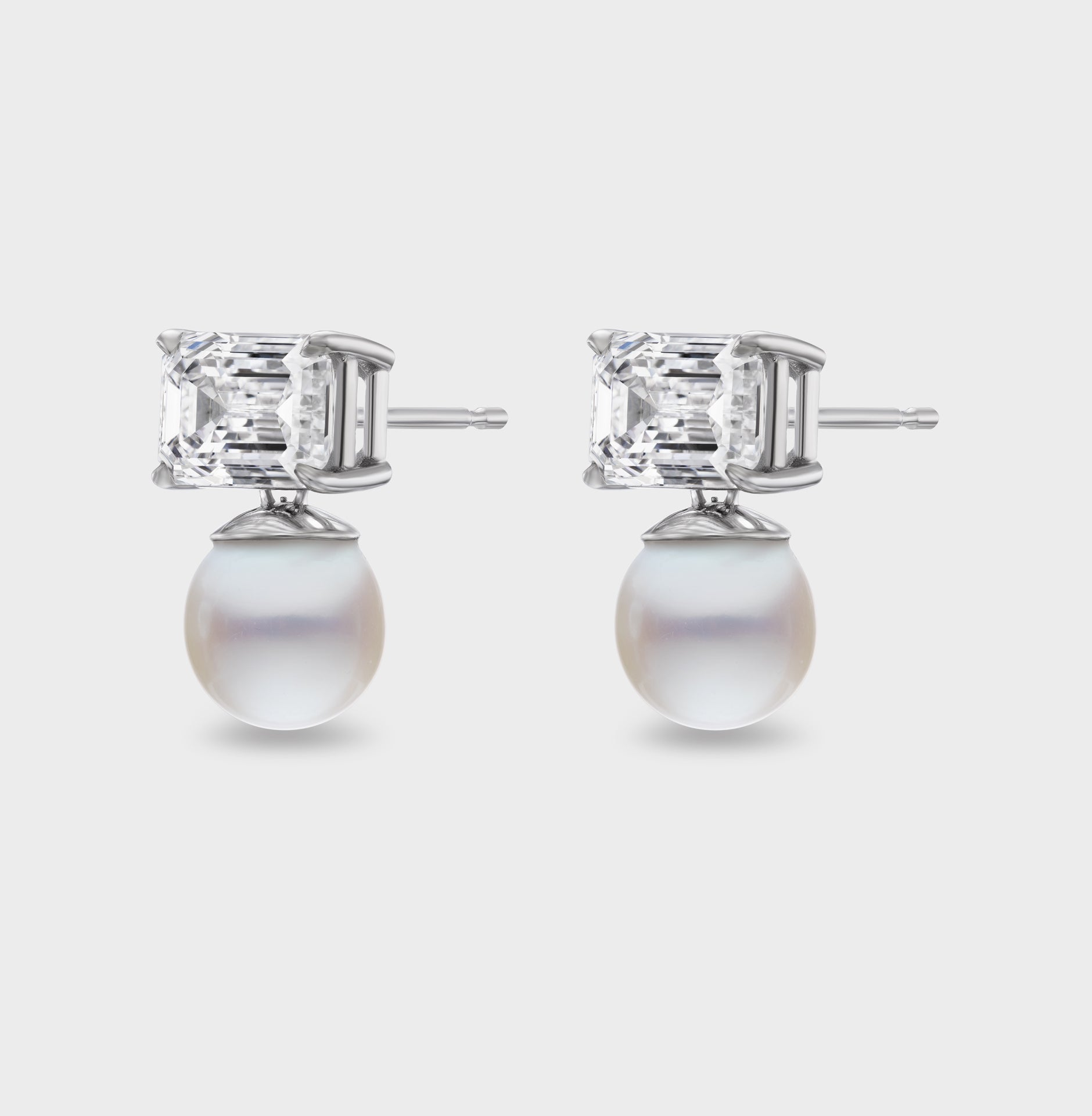 Priestess Tennis Drop Earrings in White Gold