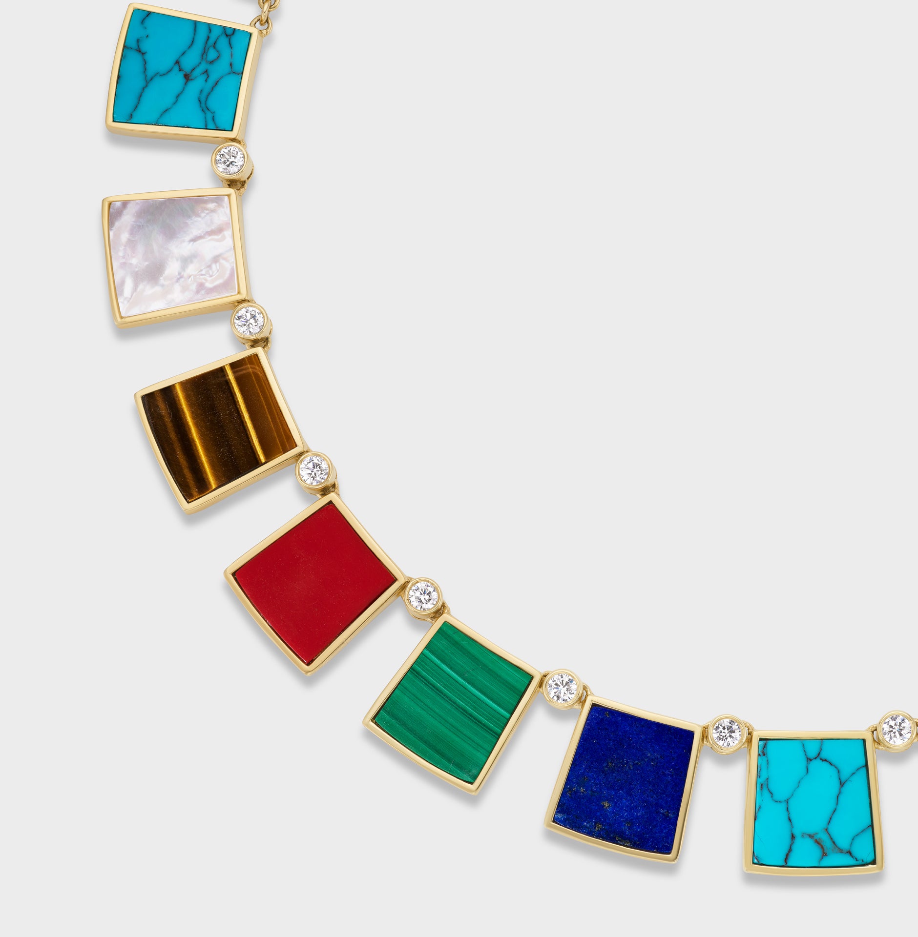 Tile Necklace in Gold