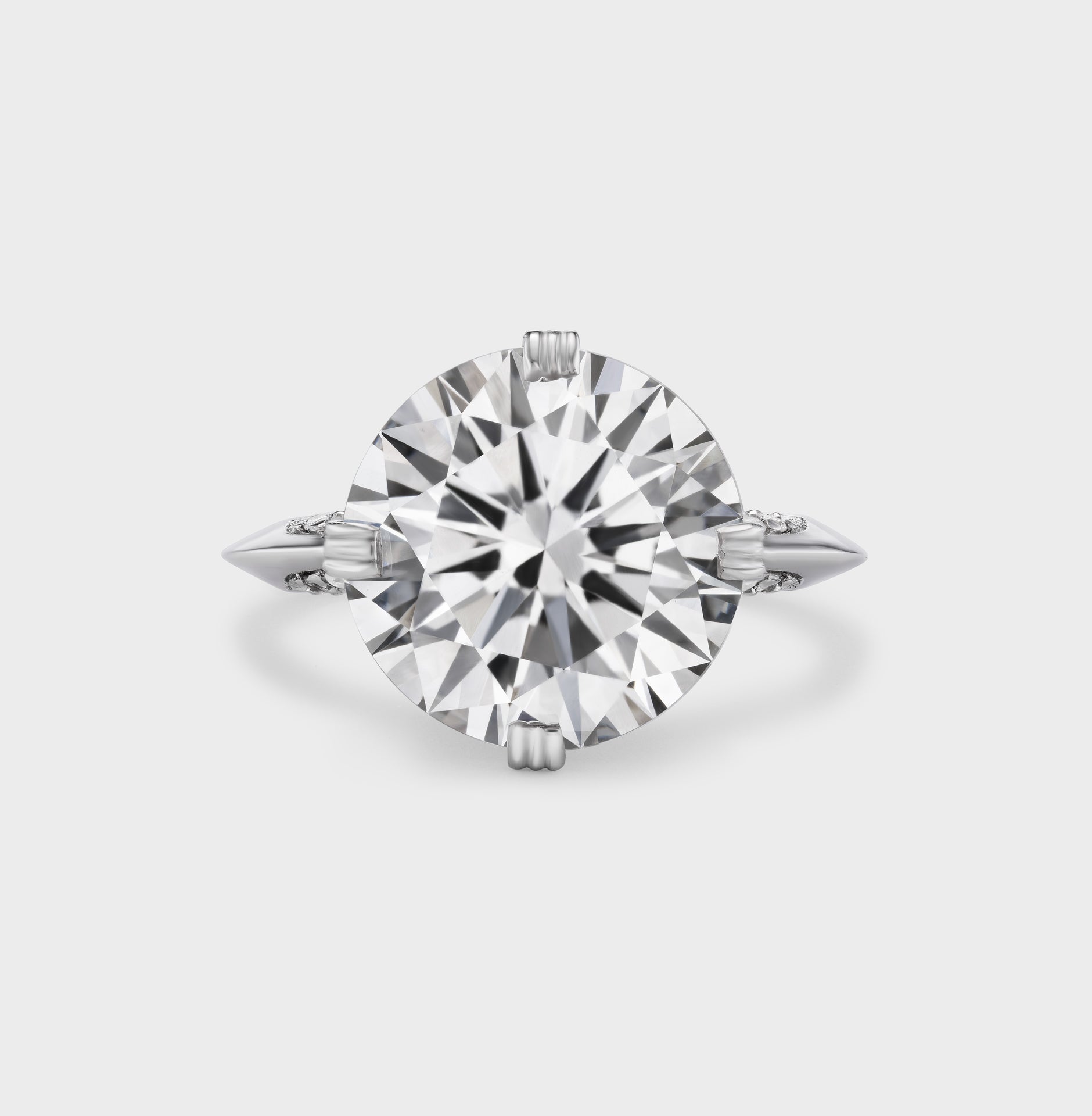 Greek Key Ring in Platinum - AFLALO