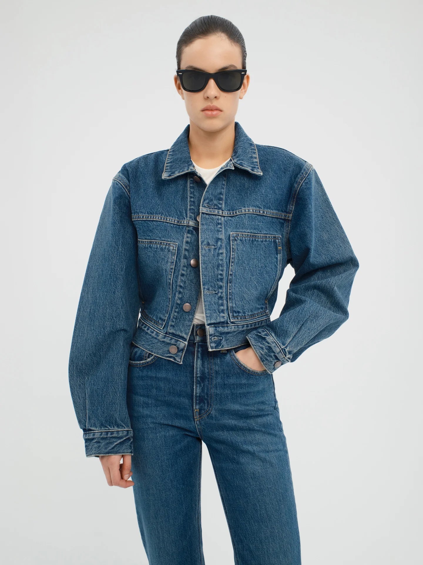 Barnes Jacket in Rigid Denim - AFLALO