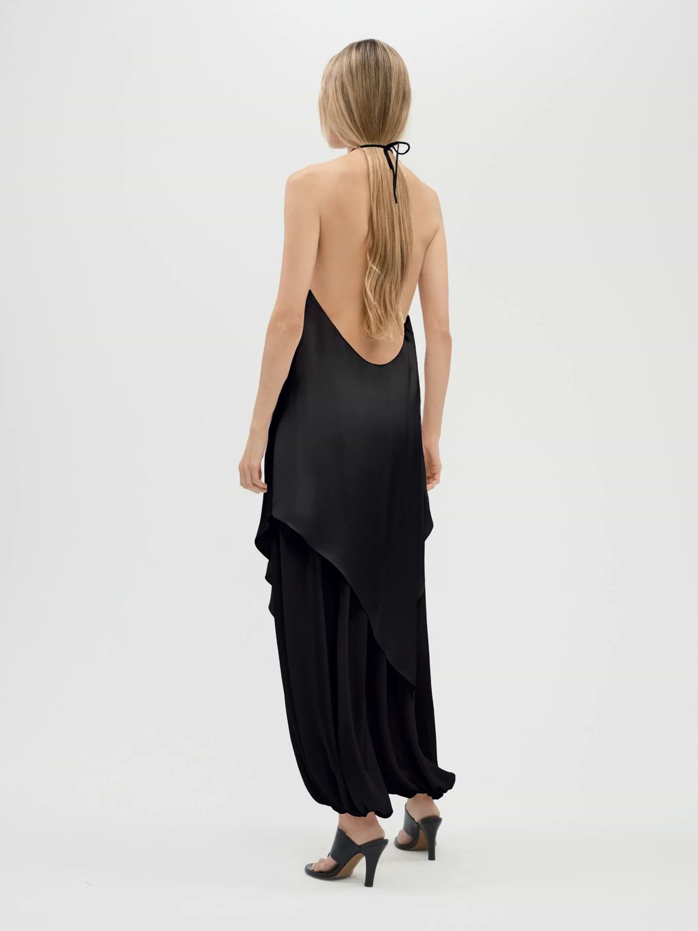 Sibem Dress Black in Silk | AFLALO Sibem Dress Black in Silk | AFLALO