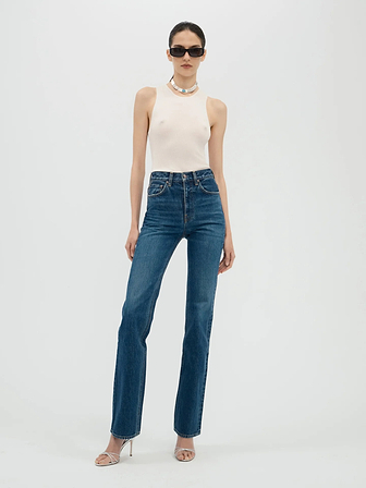 Brontë Jean in Rigid Denim - AFLALO