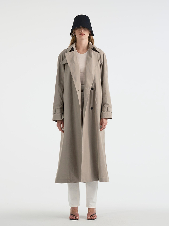 Vionne Trench in Cotton Nylon - AFLALO
