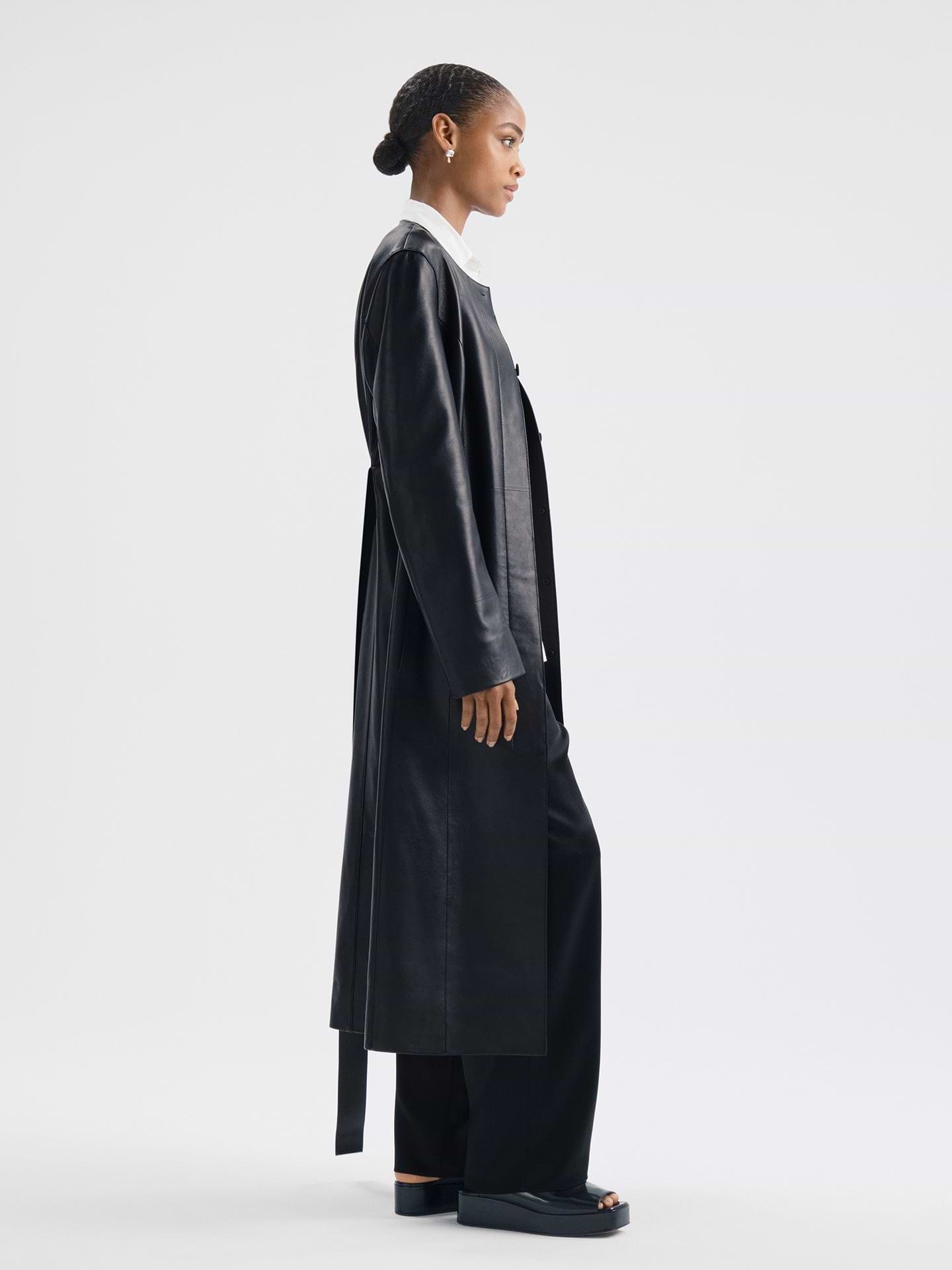 Affine Coat in Leather - AFLALO