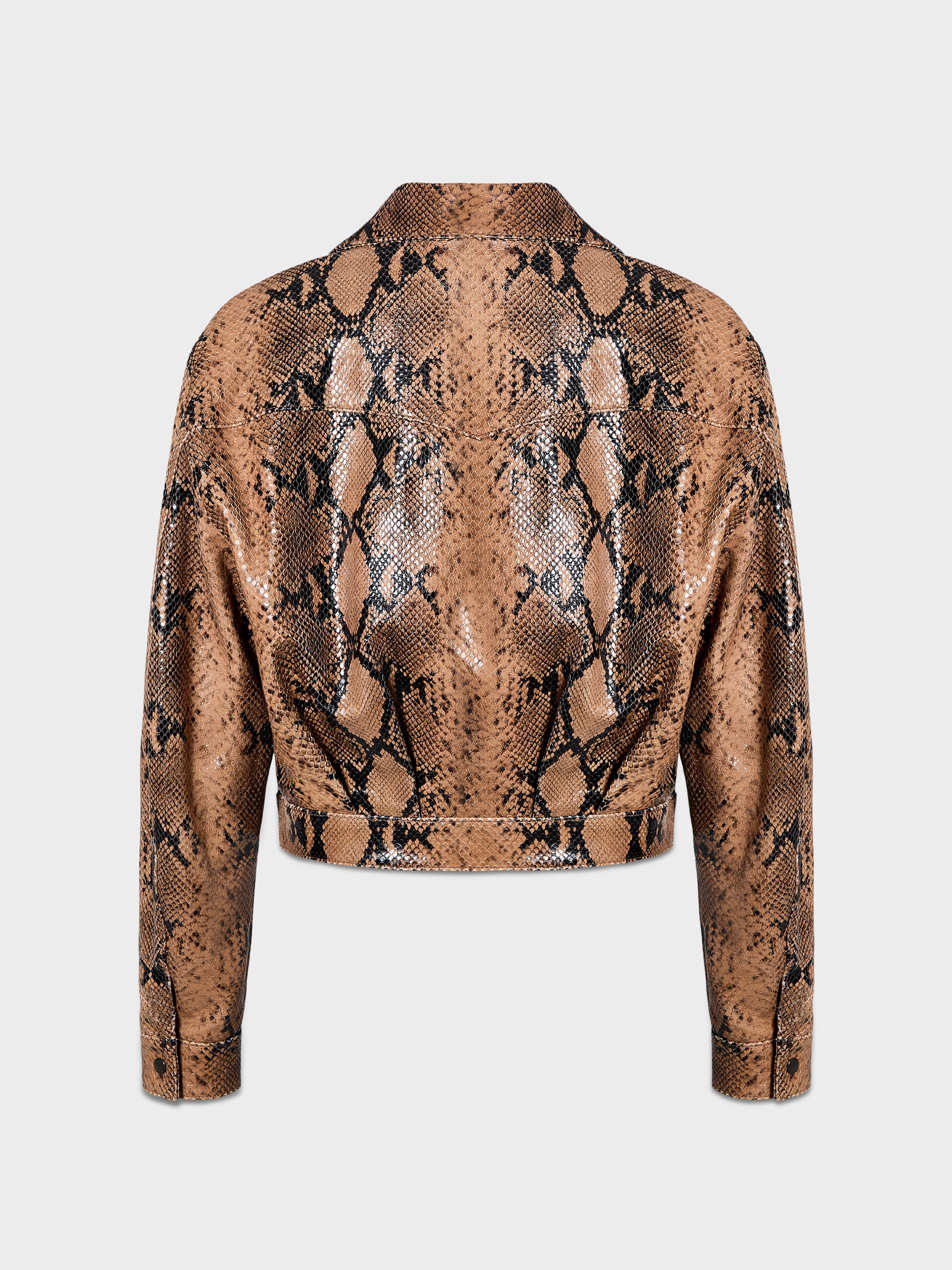 Mentra Jacket in Python Embossed Leather