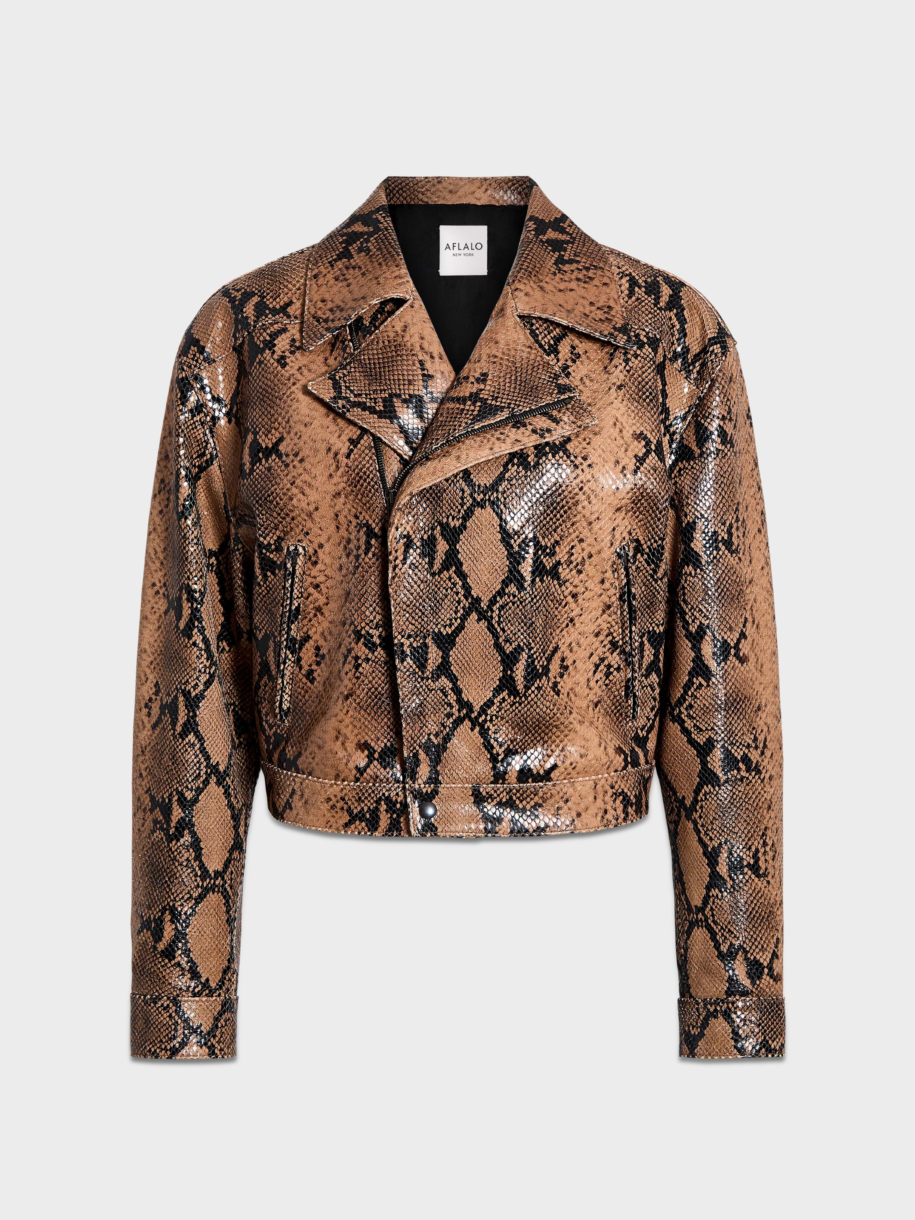 Mentra Jacket in Python Embossed Leather