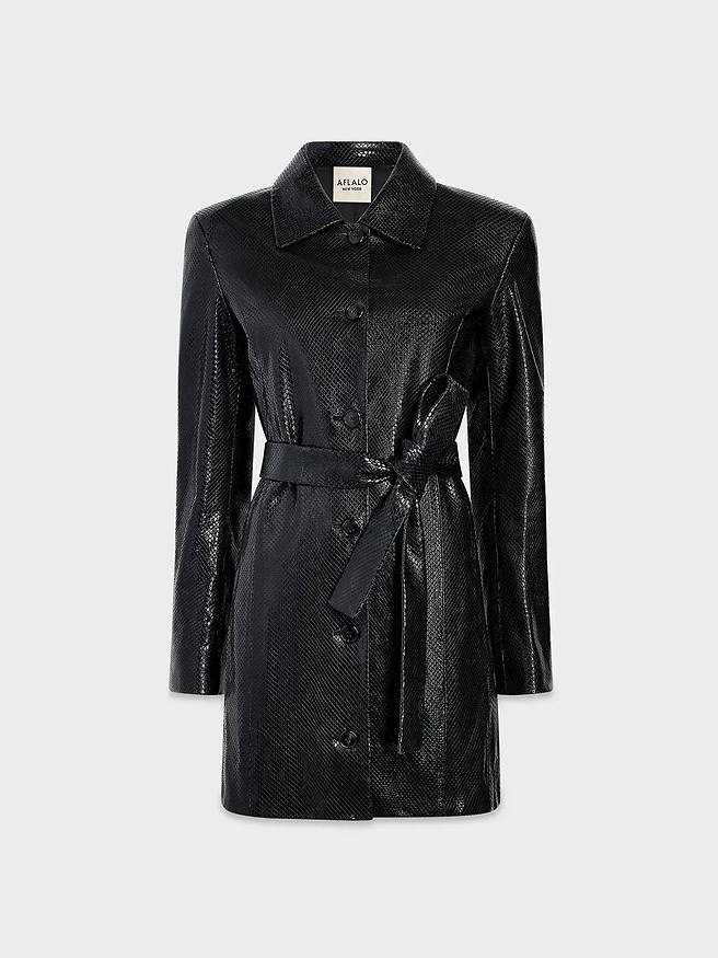 Elyra Jacket in Python Embossed Leather - AFLALO