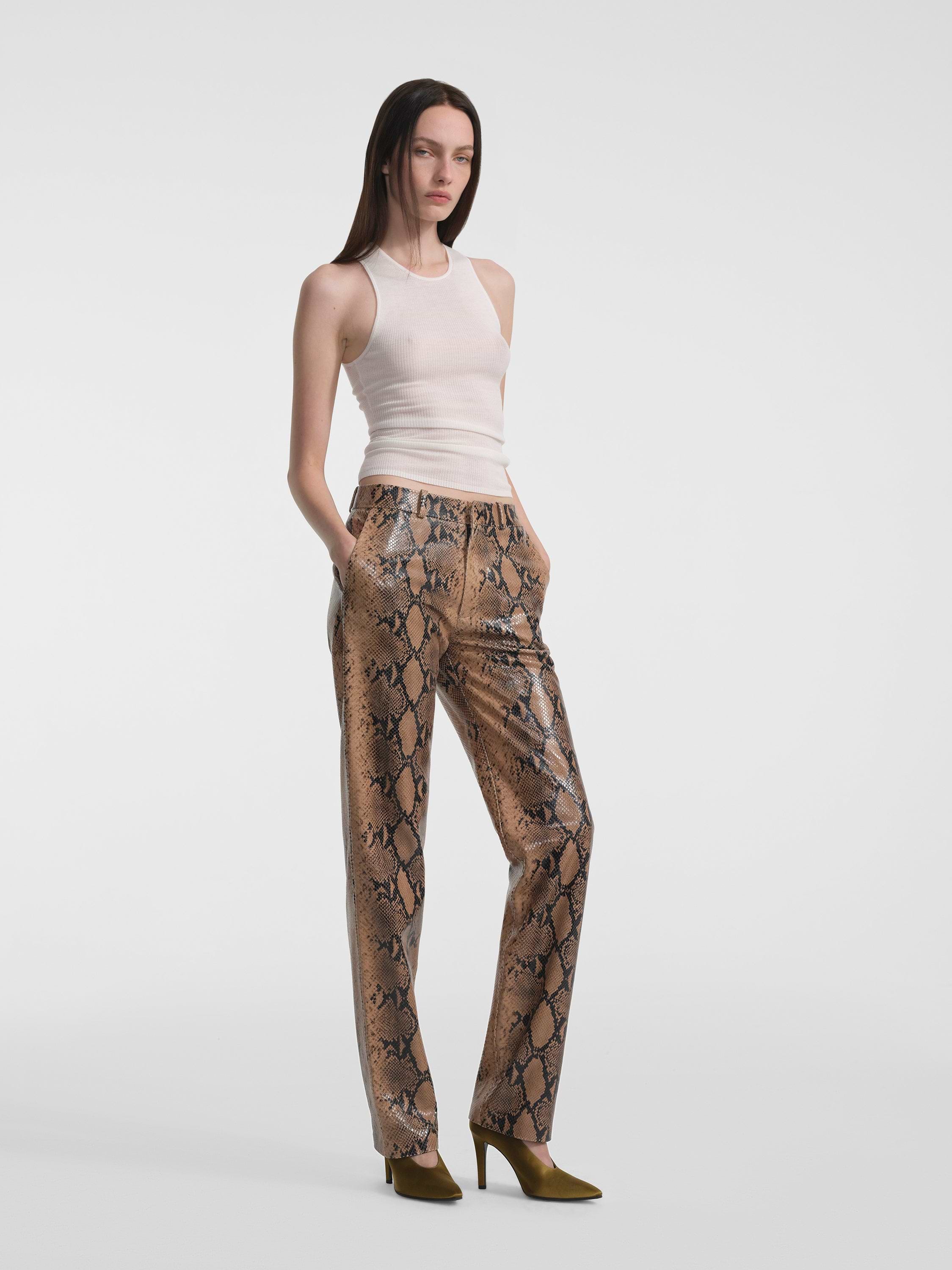 Lazare Trouser in Python Embossed Leather