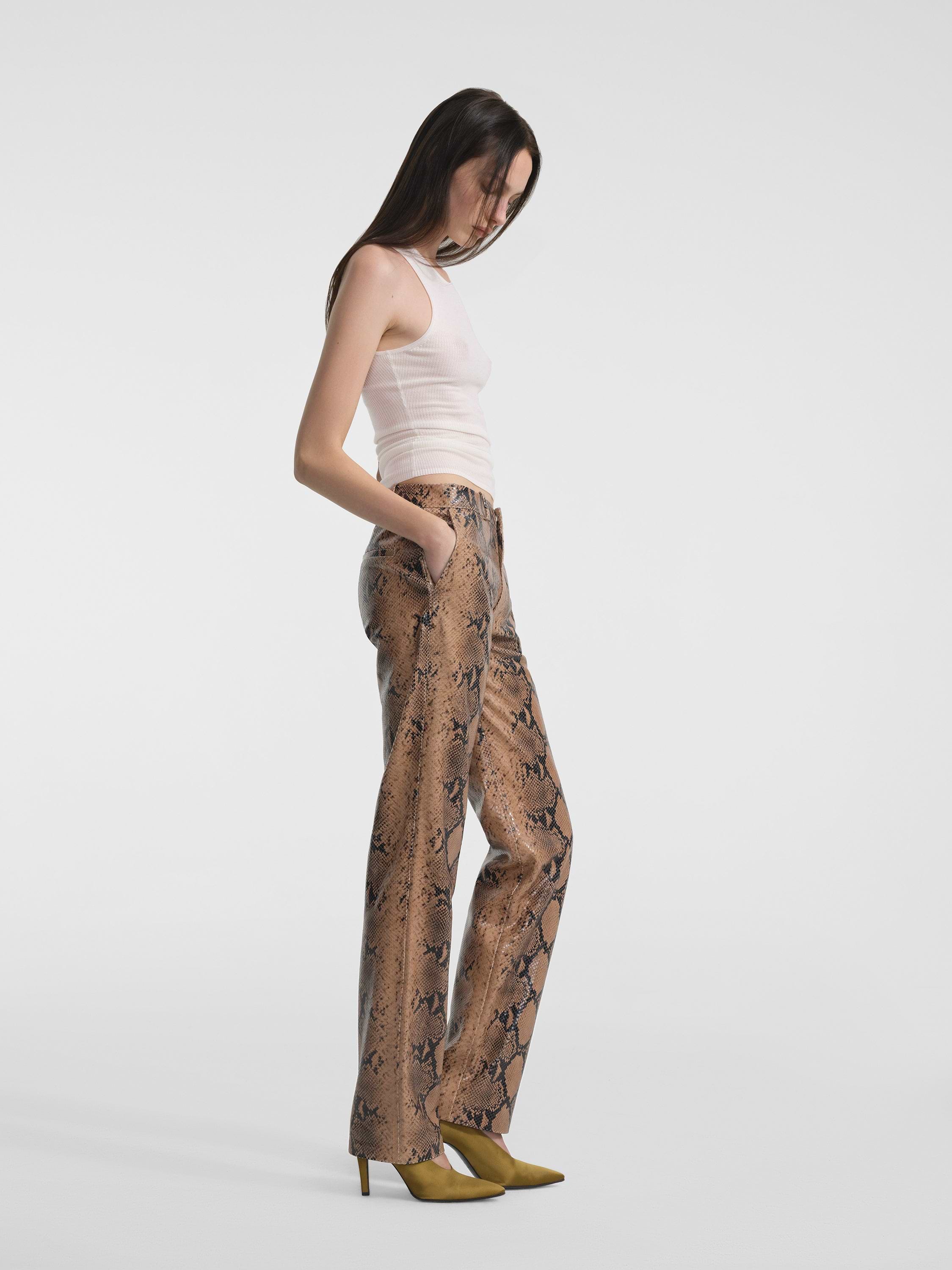 Lazare Trouser in Python Embossed Leather