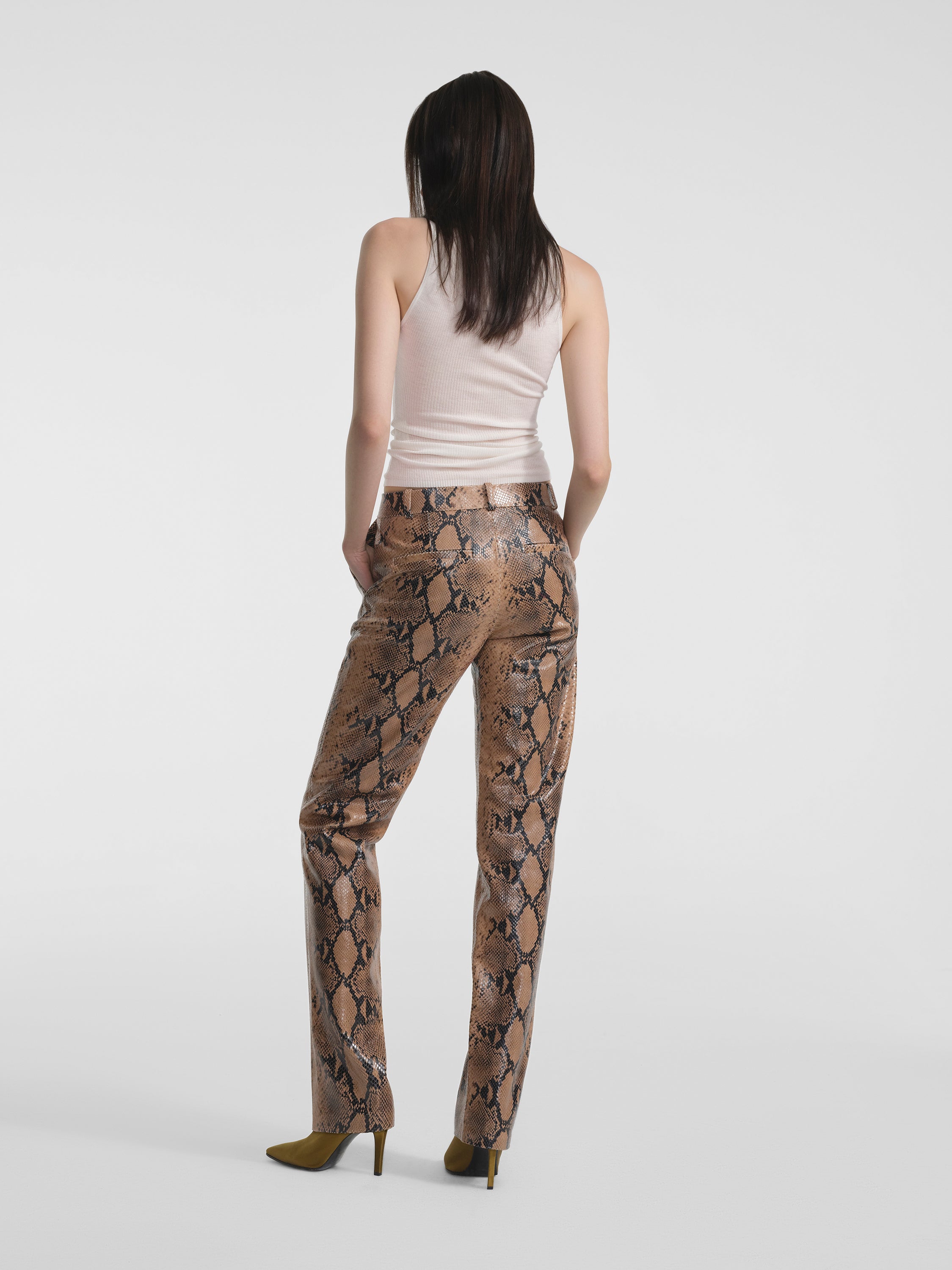 Lazare Trouser in Python Embossed Leather