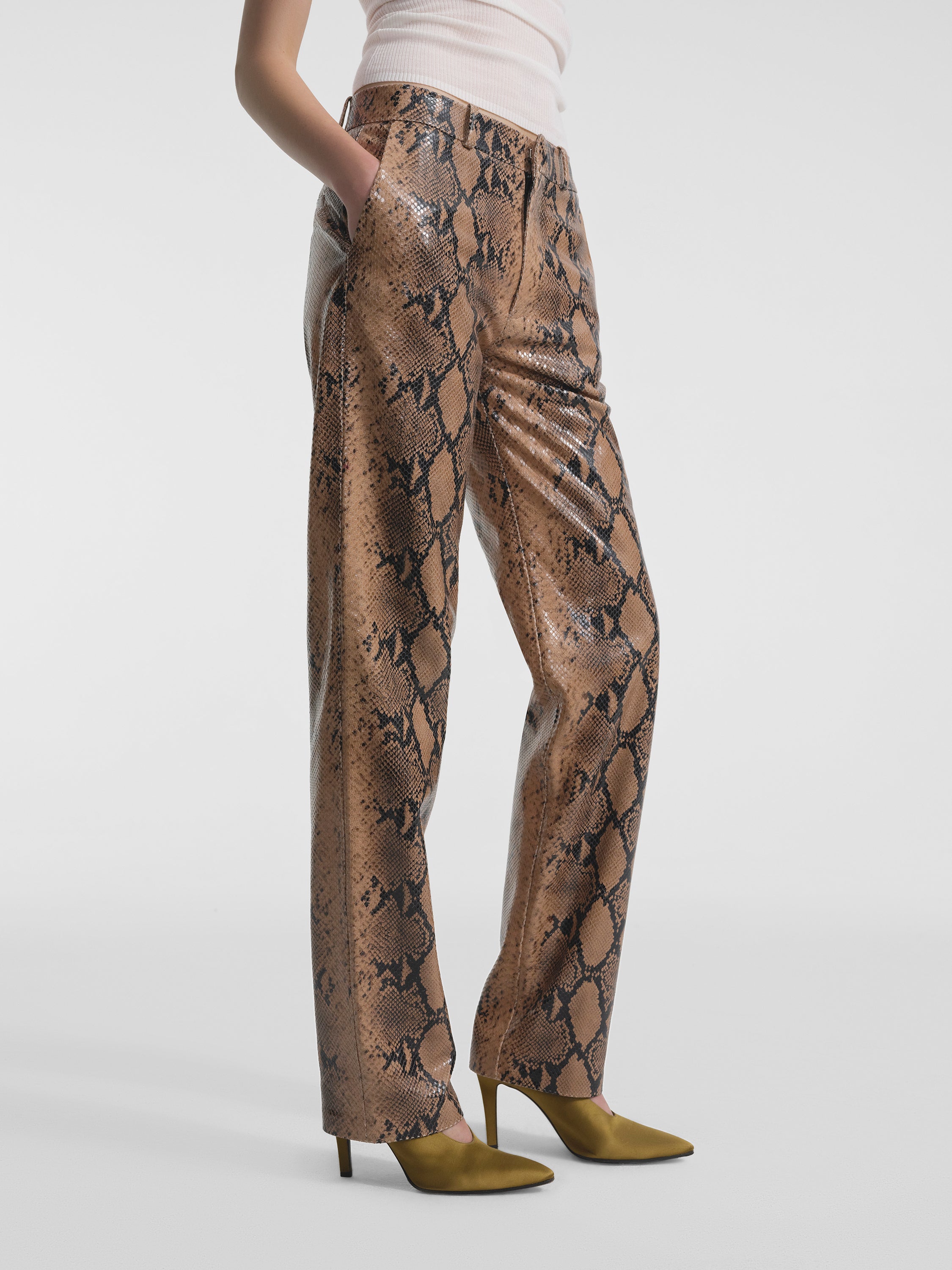 Lazare Trouser in Python Embossed Leather