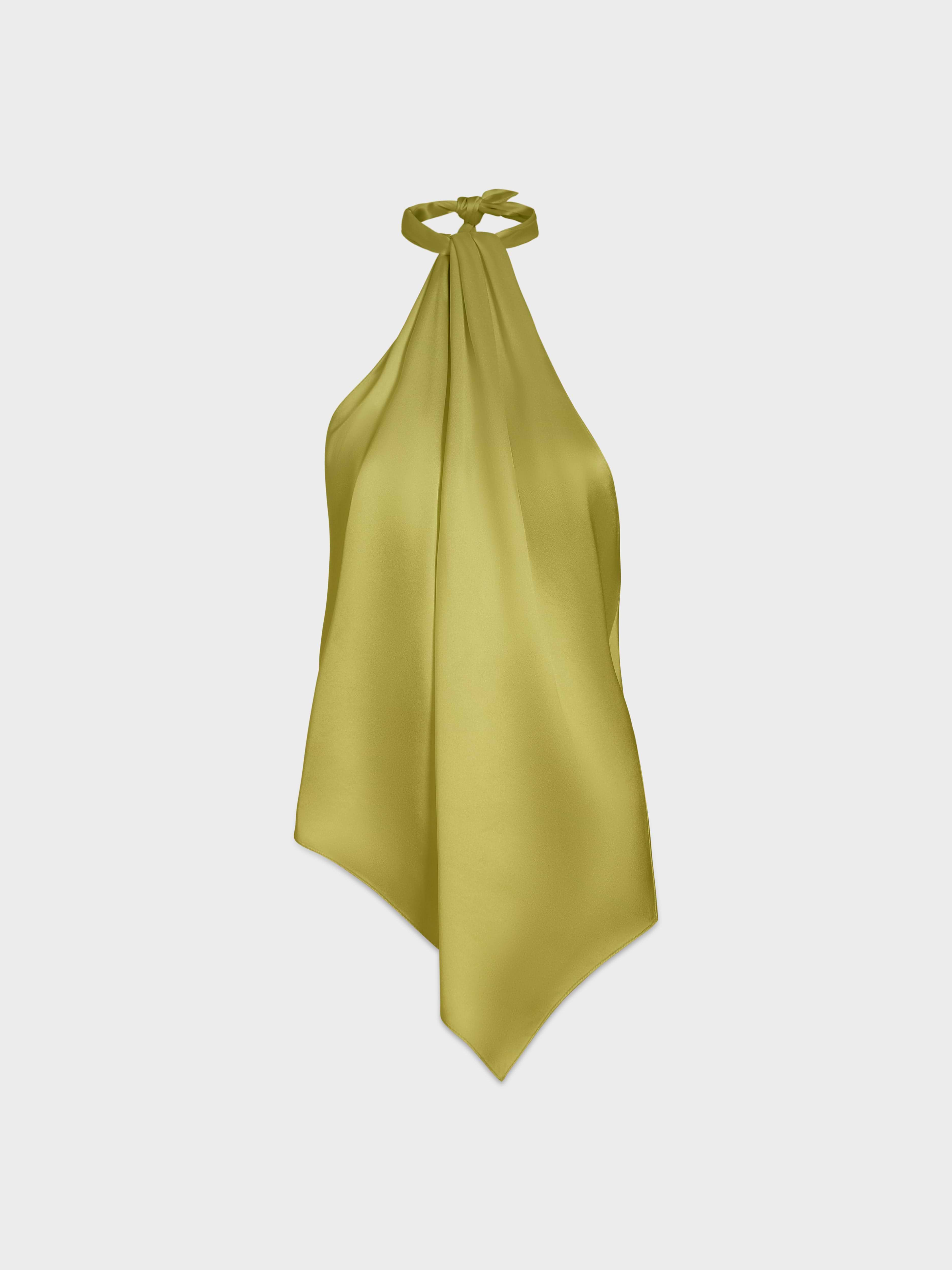 AFLALO Safira Top in Silk – Chartreuse - Ghost Front