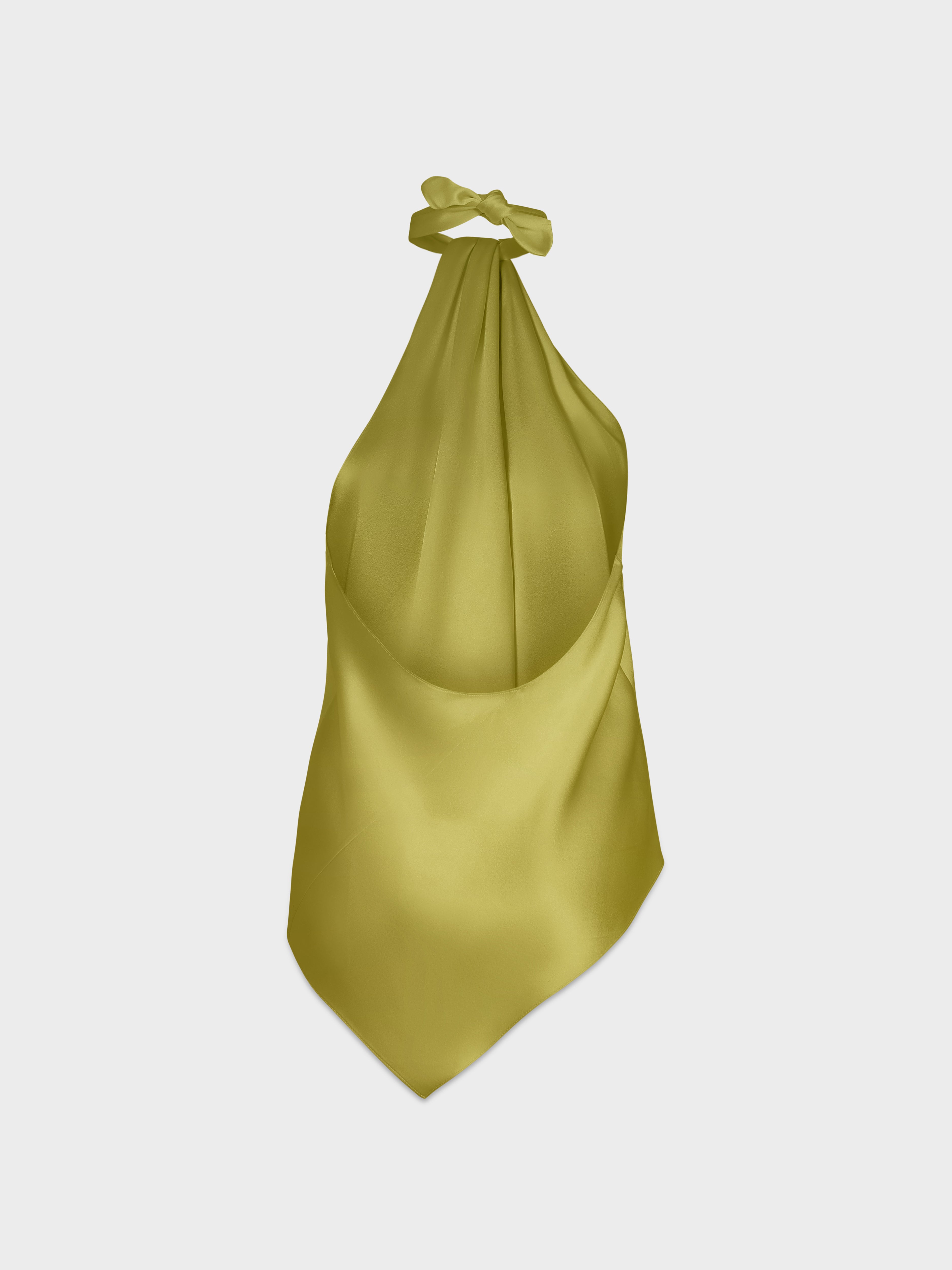 AFLALO Safira Top in Silk – Chartreuse - Ghost Front