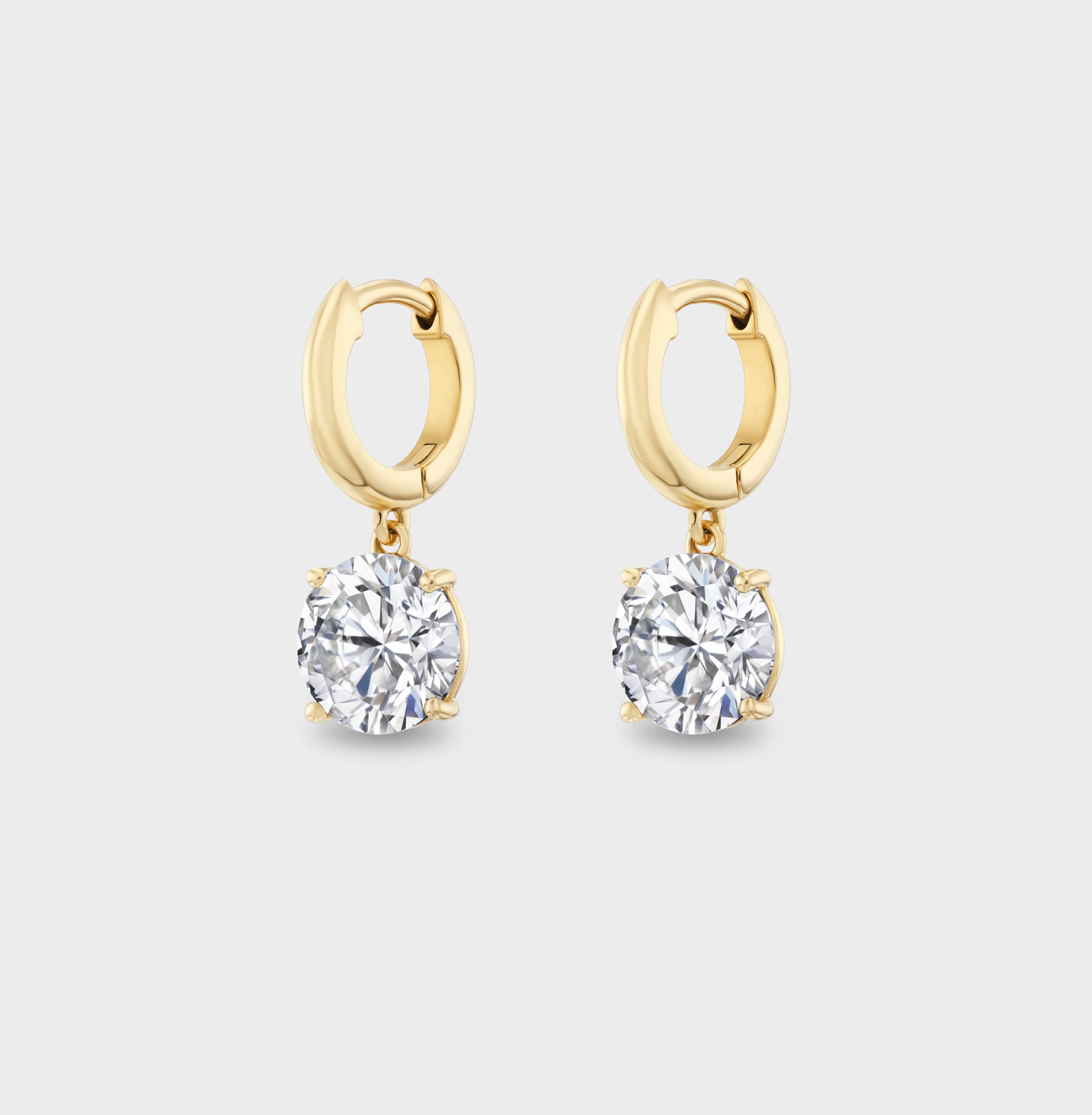 Orbit Solitaire Huggie Earrings in Gold