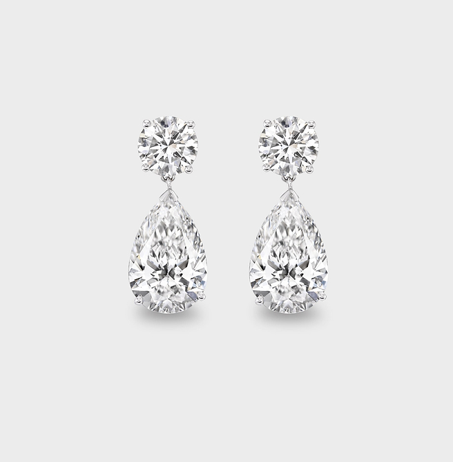 Janes Tears Earrings in White Gold - AFLALO
