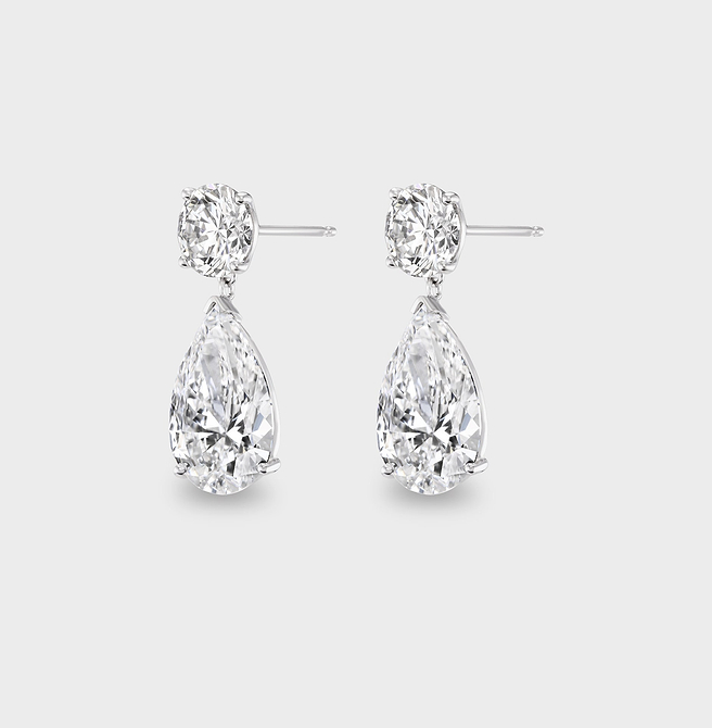 Janes Tears Earrings in White Gold - AFLALO